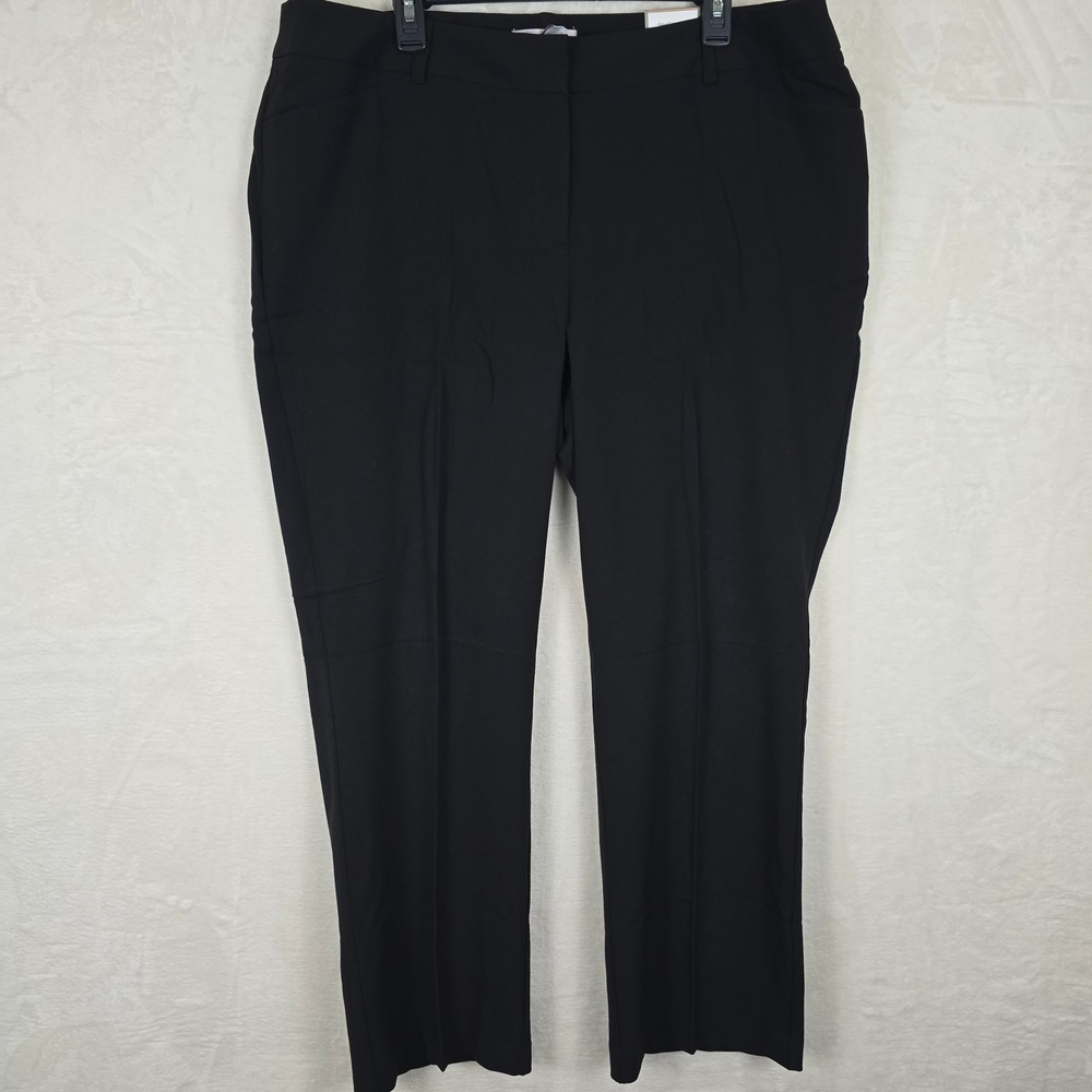 Chicos Magique Slim Leg Trouser Black Dress Pants Short Size 3.5 XL 18 570037524